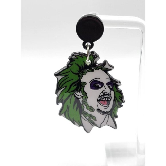 Bettlejuice Halloween Acrylic Dangle Earrings - Picture 2 of 4